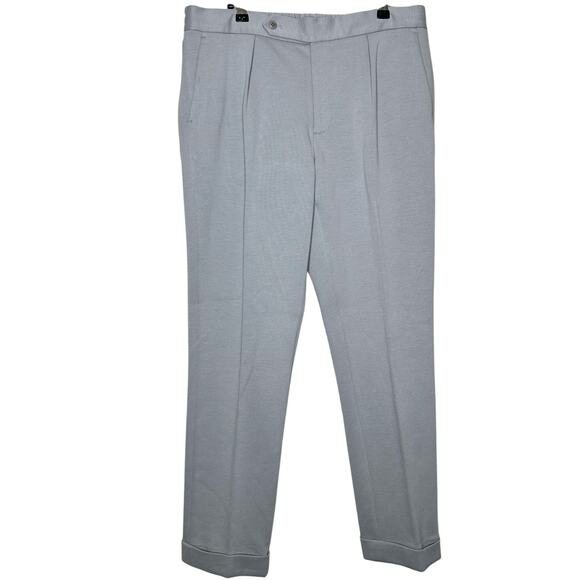 Polo Ralph Lauren Hab Knit Dress Pants Pleated Grey Comfort Mens 36x30 NWT $148